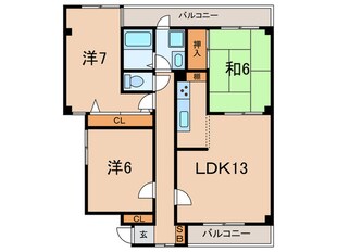 プランドール加古川の物件間取画像